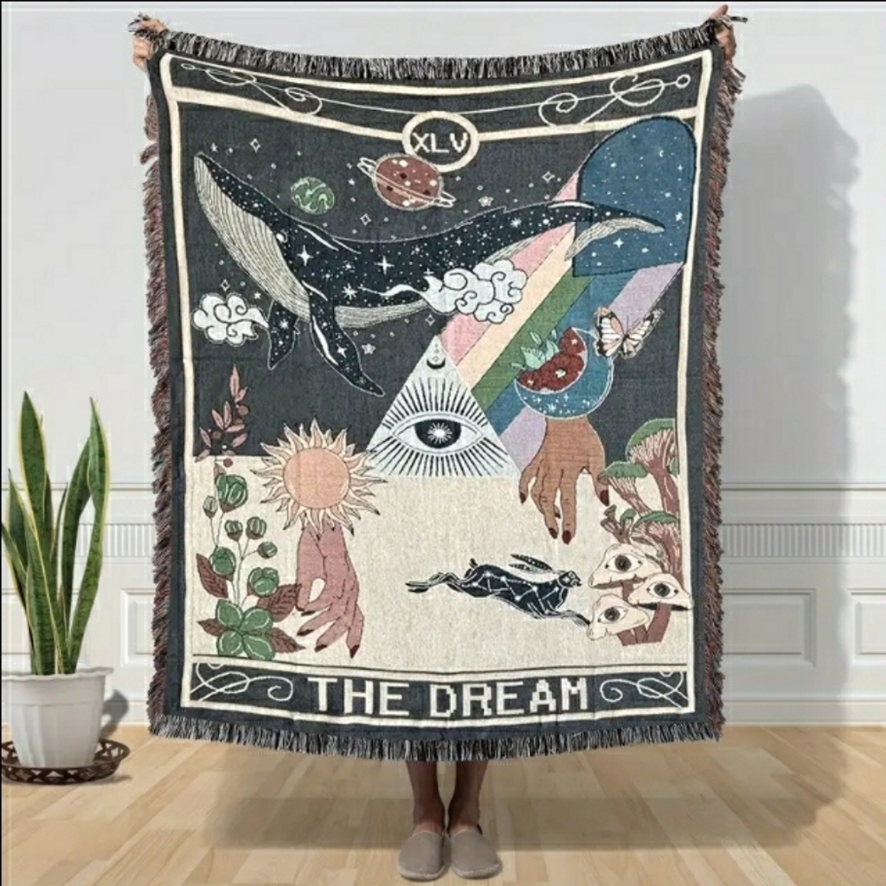Whimsical 'DREAM' Throw Blanket / Tapestry NWT! - Picture 13 of 13